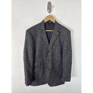 Guy Laroche Paris Lambswool Blazer 42L Gray Tweed Mens Sport Coat 3 Button